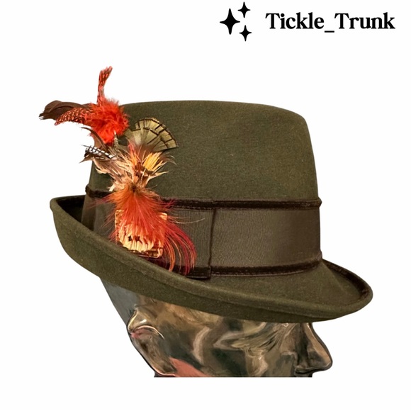 Original Tschler Hut Green Fedora - Picture 1 of 12